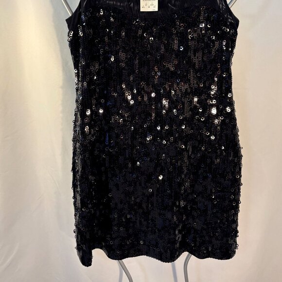 Black Sequin Sleeveless Mini Dress By Express S - Picture 8 of 8